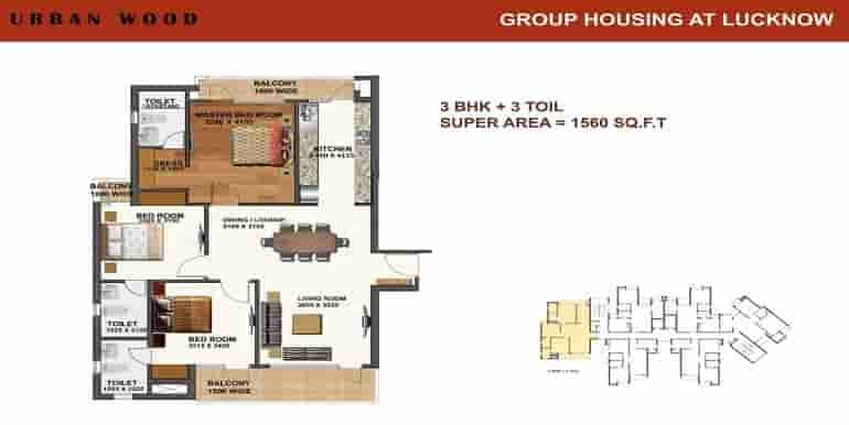 ready to move 3 BHK Flats in Ansal Sushant Golf City